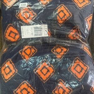 Vera Bradley Navy and Orange Geometric Patterned Blanket